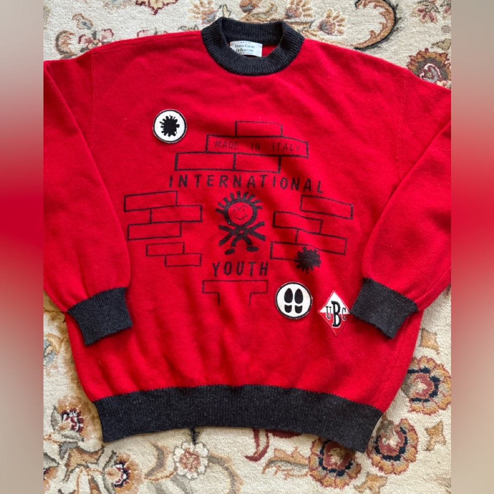Vintage United Colors Of Benetton Italy wool sweater jumper International Youth